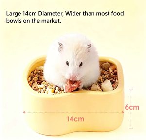 Bol en céramique pour hamster, motif pain grillé, base lourde antidérapante, résistant aux morsures, petit plat d'alimentation pour animaux de compagnie, facile à nettoyer, design mignon - Product Image 4