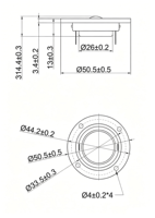 Haut-parleur de panneau dôme de 2 pouces (50 mm) avec tweeter, bobine de 20 mm, 4-5-10W, diaphragme en soie, double aimant en fer et crossover audio quatre voies