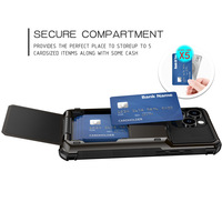 Étui de téléphone avec fente pour cartes de crédit coulissante pour iPhone 18 17 16 15 14 13 12 11 Pro Max 17e 16e Air XS Max 8 7 Plus Coque arrière blindée