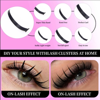 Kit de cils en grappes DIY pour application à domicile, faux cils à base pointue pour extensions de cils, pour artistes de salon, cils en vrac