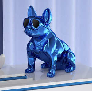 Gafas Retro Escultura de Bulldog Francés con Collar Extraíble-Decoración Moderna PARA EL Hogar para Amantes de Mascotas y Cafés - Product Image 4