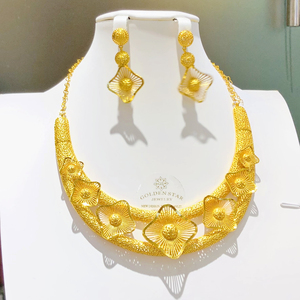 Fabricantes joyería de moda al por mayor nuevas mujeres diseño africano de moda chapado en oro pendiente collar conjuntos de joyas - Product Image 6