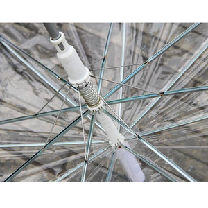 Venta al por mayor recto 23 "* 8 costillas barato claro cúpula jaula burbuja paraguas para la venta - Product Image 2