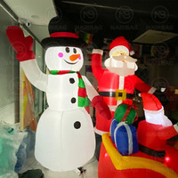 Décoration de Noël d'intérieur et d'extérieur, bonhomme de neige gonflable avec lumières LED, Père Noël gonflable, décoration de Noël