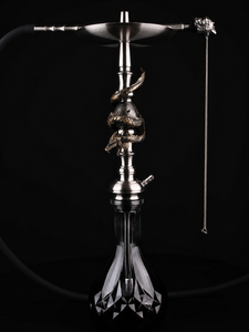 Chicha de luxe en forme d'œuf de dragon argenté, sculpture en métal, base en verre, style russe et arabe, pour KTV et salons, vente en gros OEM - Product Image 4