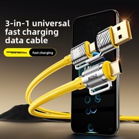 Câble de charge 4-en-1 en alliage de zinc Type-C super rapide 240W pour ordinateurs portables, compatible avec les câbles de charge rapide OPPO et vivo