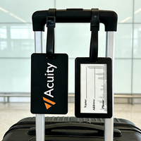 Étiquettes de bagages en PVC personnalisées de haute qualité, tendance 2026, best-seller, étiquettes carrées imprimées durables avec logo en relief