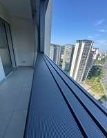 Ventana Corredera Vertical Moderna de 120 mm y Seis Vías, con Rotura de Puente Térmico, de Aluminio, para Exteriores de Viviendas y Cocinas, con Certificación Energy Star, Grande