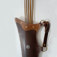 AF Archery Side Quiver – Carquois latéral en cuir de vachette de haute qualité pour tir à l'arc à cheval – Design traditionnel