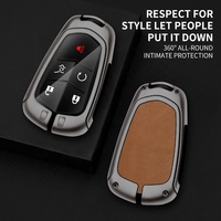 Housse de clé de voiture en cuir TPU en alliage de Zinc pour Cadillac CT4 CT5 CT4-V C8 Corvette 2018 2019 2020 2021 porte-clés accessoires