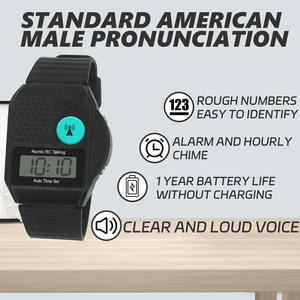 นาฬิกาพูดคุยอะตอมภาษาอังกฤษ ใช้งานง่ายสําหรับผู้สูงอายุ ผู้ชายตาบอด ผู้หญิง นาฬิกาพูดได้ดังพร้อมเสียงสําหรับผู้บกพร่องทางสายตา - Product Image 2