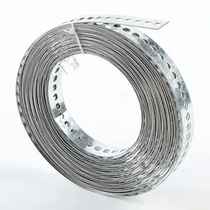 Ventilasi baja galvanis PVC SS304 sabuk pita berlubang tali logam Multi lubang pita bulat berlubang