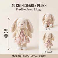 Peluche articulée avec squelette interne, personnages d'animaux personnalisés pour présentation de mascotte et cadeaux