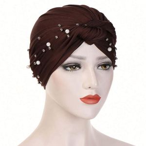 Ever-Changing Beaded Cotton Fashion Multifunction <b>Hijab</b> <b>Caps</b> High Quality Low Price Women Turban Hats for Muslims - Product Image 5