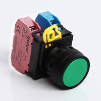 HABOO 22mm Interruptor de botón pulsador de enganche momentáneo 1NO + 1NC Impermeable 10A 600V