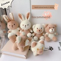 Porte-clés en peluche ours en peluche super doux, personnalisable avec logo, vente en gros, cadeaux commémoratifs pour anniversaires et événements festifs