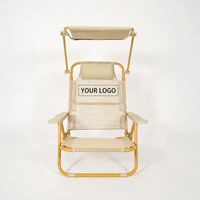 Chaise longue pliante d'extérieur pour terrasse et parc, chaise de plage moderne et légère avec auvent