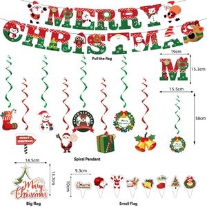 Décorations <span class=keywords><strong>de</strong></span> fête <span class=keywords><strong>de</strong></span> Noël, bonhommes <span class=keywords><strong>de</strong></span> neige, Père Noël, bannières, ballons, spirales, fournitures <span class=keywords><strong>de</strong></span> fête pour la décoration intérieure - Product Image 3