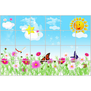 Autocollant mural Aixin 60x90 cm, scène sous-marine de dessin animé, imperméable, résistant à l'huile, décoration de la maison, design moderne rectangulaire - Product Image 4