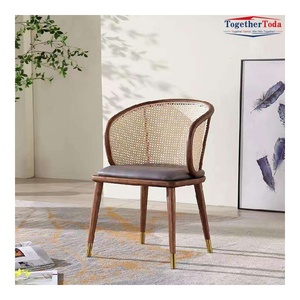 Ensemble table et chaises en rotin tressé pour petits espaces, plateau rond en bois, chaises d'appoint en rotin naturel pour petites salles de séjour - Product Image 5