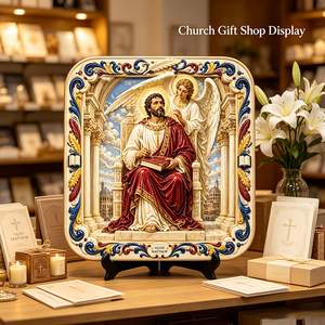 Artesanía en Resina Personalizada: Placa de Arte en Relieve 3D -- San Mateo el Evangelista (Decoración para Colgar en la Pared del Hogar/Regalo/Decoración para Iglesia Católica) - Product Image 2