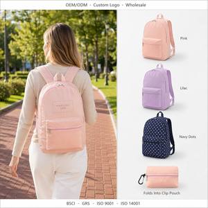 Mochila Plegable de Nailon Ripstop Autoreparable, Mochila de Día Plegable en Bolsa con Clip, 20L, Impermeable, para Viajes, Escuela, Gimnasio, Compras - Product Image 1