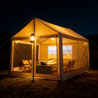 Tente de camping entièrement en maille avec écran occultant, résistante au vent et à la pluie, idéale pour le glamping familial