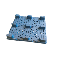 Palette en plastique HDPE robuste 1200x1000, simple face, 9 pieds, pour expédition, entrepôt et stockage, capacité 3000 kg