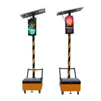Feux de signalisation solaires de 200 mm, utilisation temporaire de feux de signalisation mobiles solaires pour la construction routière