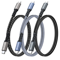 Kabel USB 5 JMAX, Kabel USB5 Kompatibel dengan USB4 USB 5 USB-C 240W 16K/60Hz USB5 80Gbps Adapter - Mendukung Daya 8K/60Hz 240W