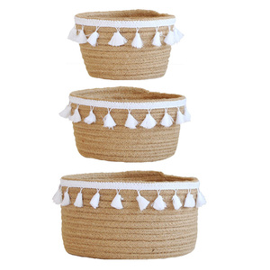 Vente en gros <span class=keywords><strong>de</strong></span> gros paniers <span class=keywords><strong>de</strong></span> rangement pour pain en coton tissé avec corde <span class=keywords><strong>décoration</strong></span> pour panier cadeau paniers <span class=keywords><strong>de</strong></span> rangement tissés - Product Image 1