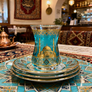 <span class=keywords><strong>Bicchieri</strong></span> da tè <span class=keywords><strong>turchi</strong></span> e piattini in vetro trasparente tazze da tè e piattini accentati tazza da tè turco - Product Image 5