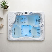 VIRLUX Spa de jardin pour 3 personnes, bain à remous de style vacances avec 37 jets de massage