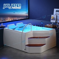JOYEE Nouveau design 2 personnes Intérieur Luxe Jakuzi Fonction Spa Baignoire Fabrication en Chine Baignoire à remous avec jets de lumière LED