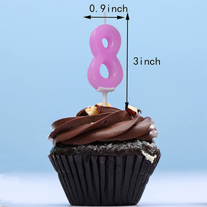 Candele di compleanno blu colorate di alta qualità 4 ° quattro anni decorazione della torta numero romano del bambino numero freddo candela di compleanno - Product Image 4