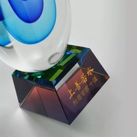 Trophée en verre Forme de goutte d'eau ColorModel Vente en gros de cristal vierge K9 Logo personnalisé Gravure laser 3D et impression couleur Sports
