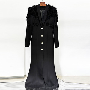 Vestido de Noche Elegante para Mujer con Adornos Florales en 3D - Vestido Formal Estilo Blazer - Vestidos de Moda para Mujer - Product Image 3