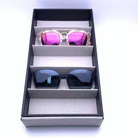 Lunettes de soleil personnalisées Présentoir 5 fentes Eye Wear Boîte de rangement pour lunettes Boîte de rangement pour lentilles optiques Étui rigide pour lunettes Plateaux pour lunettes