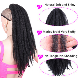 <span class=keywords><strong>Queue</strong></span> <span class=keywords><strong>de</strong></span> <span class=keywords><strong>cheval</strong></span> bouclée afro Marley <span class=keywords><strong>de</strong></span> 18 pouces avec cordon <span class=keywords><strong>de</strong></span> serrage, <span class=keywords><strong>extension</strong></span> <span class=keywords><strong>de</strong></span> <span class=keywords><strong>cheveux</strong></span> 90g, volumineuse, résistante à la chaleur, en fibre pour femmes noires - Product Image 3
