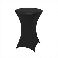 Housse de table de cocktail en polyester imprimé extensible pour banquets d'hôtel, jupe de table unie pour comptoir de bar/table ronde