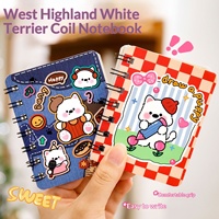 Cuaderno de Regalo Espiral con Diseño de West Highland, Cuaderno Pequeño A7 de Bolsillo para Estudiantes, Cuaderno con Dibujos Animados de Cachorros de Alta Calidad