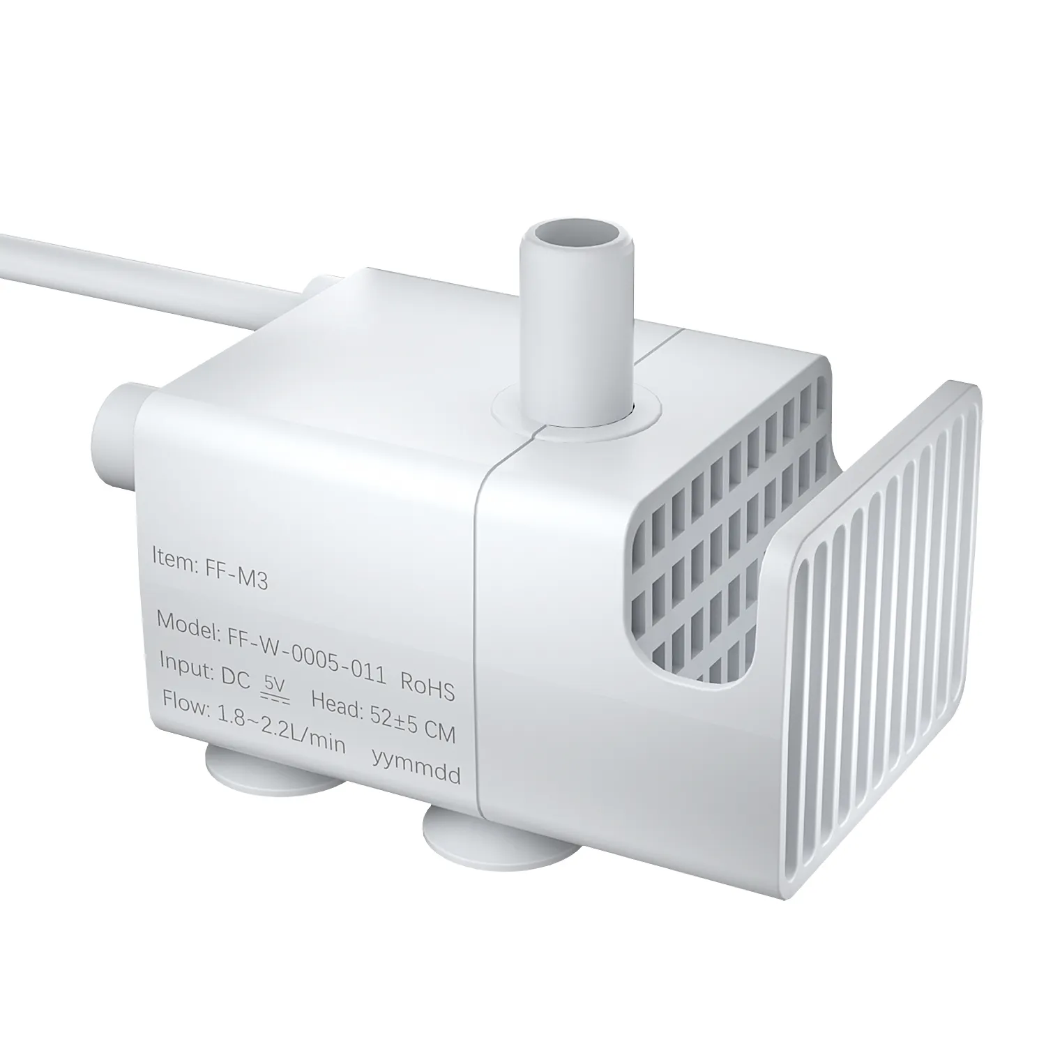 Ultra-silencioso seguro CE 1-4W 0.3-2M 60-210LPH USB 5VDC Centrífuga Automática Elétrica Submersível Pet Mate Bebida Água Fonte Bomba