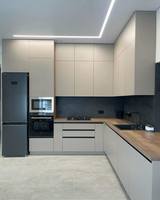 Cuisine moderne modulaire avec îlot, personnalisable, en MDF, finition laquée mate