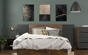İskandinav siyah beyaz altın yıl yüzük çizgiler soyut altın doku Minimalist tuval boyama Modern lüks ev dekorasyonu duvar sanatı - Product Image 6