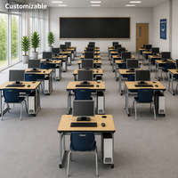 Meubles de laboratoire informatique scolaire, table d'ordinateur en bois avec support pour unité centrale, fabriquée en usine CE, pour laboratoire scolaire