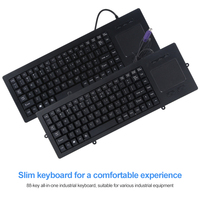 Komputer Industri Baru Set Keyboard dan Mouse Touchpad Plastik 88-Tombol dengan USB 2.0 Plug and Play untuk Desktop