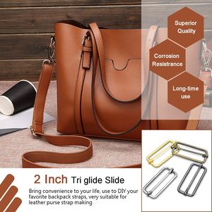 Coobigo Pack Inch Metal Tri Glide <b>Slides</b> Bag Adjuster Strap Clip Slider Adjustable Buckles For Gym Shoulder Handbag Nylon Webbin - Product Image 3
