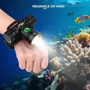 Asafee new underwater headlamp waterproof diving head torch IPX8 rechargeable dive headlamp flashlight for diving