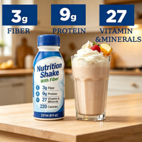 Shake nutritionnel de remplacement de repas de haute qualité, saveur vanille, prêt à boire avec 9 g de protéines, 27 vitamines et minéraux