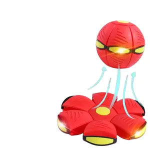 Magic UFO Glowing Elastic Tread Portable Flying Ball Toys Creative Fly Saucer Decompression Flying Flat Throw Disc Balls